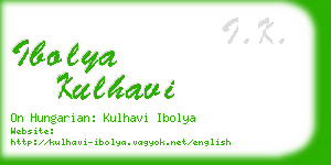 ibolya kulhavi business card